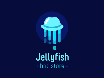 Jellyfish art design flat hat jellyfish logo logotype medusa minimal ocean sea store