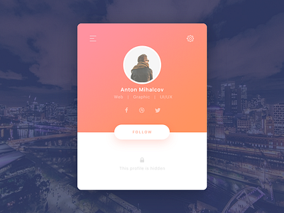 Daily UI - profile page daily ui follow gradient intern navigation profile social