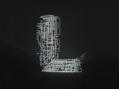 Letter behance bw c4d cg environment letter light render spline type typography