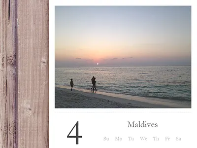 Travel calendar calendar photo sunset travel ui