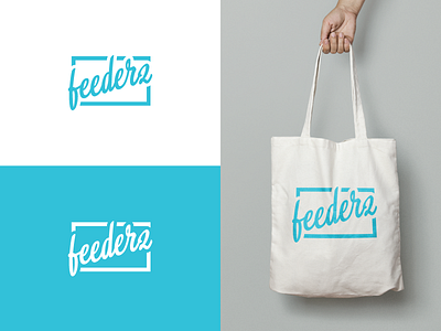 Logo mockup bag brand chunky logo mockup raised rectangle script teal