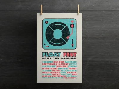 Float Fest Poster festival float fest gig poster san marcos texas