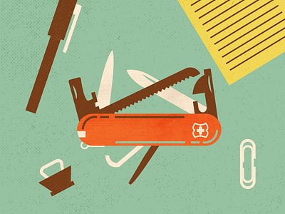 Swiss Office editorial illustration knife swiss army