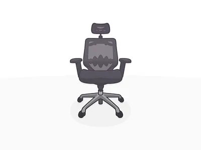 Wheelchair business cartoon chair corporate flat grey illustration modern office seat simple wheel