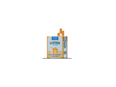 Camel box cigarettes flat illustration pack package smoke smoking