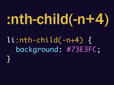 :nth-child(-n+4) css pseudo talk