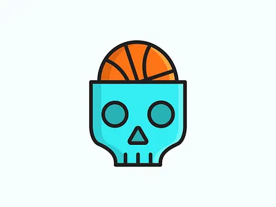 Basketball skull ball basketball dead icon logo mark skull sport symbol