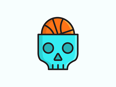 Basketball skull ball basketball dead icon logo mark skull sport symbol