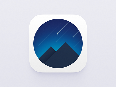 Mountains and Sky icon blue icon meteor mountains night sky stars ui