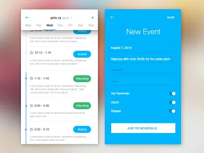 Schedule App app clean daily design flat minimal mobile schedule shot time ui ux