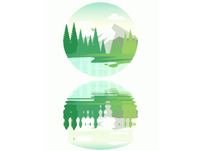 Quiet lake circle landscape mountains nature water
