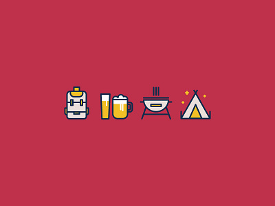Camping Life Iconset camping design flat holidays icon icons illustration life minimal