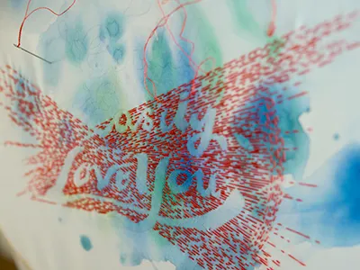 Stitching around with some typography embroidery typography watercolor