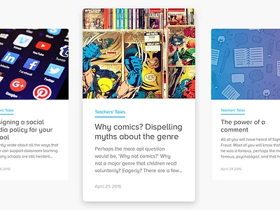 Article Cards - V2 article blog card marvel material minimal pinterest stub ui web wolverine