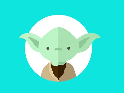 Yoda character color cute flat illustration star wars yoda