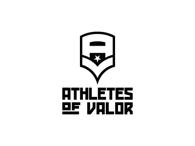 Athletes of Valor Logo v1 a athletes badge chevron custom logo logomark mark military type v wordmark