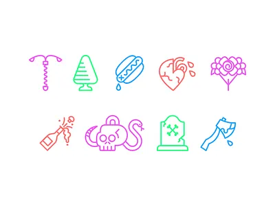 Fuck Marry or Kill? dead death fuck icon set iconography illustration kill line marry sex wedding