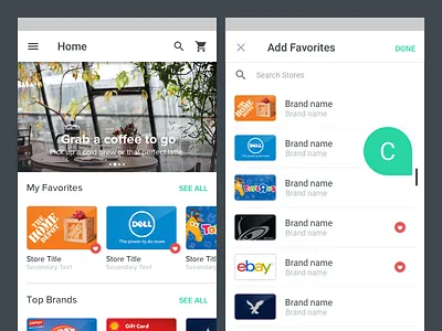 Favorites for Android android card favorites material design