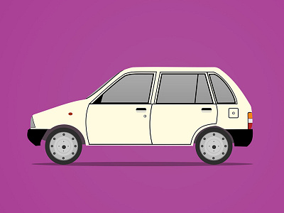 Manual Transmission car illustration maruti 800