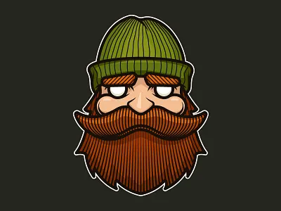 Jack beard hipster illustration logo lumberjack man moustache scredeck