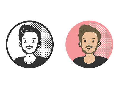 Avatar - Austin avatar blackandwhite illustration pink