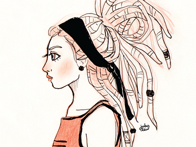 Locks dreadlocks illustration ink inktober locks traditional art