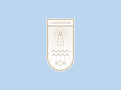 Lighthouse aquatic badge geometric illustration lighthouse logo sea stamp symbol vector