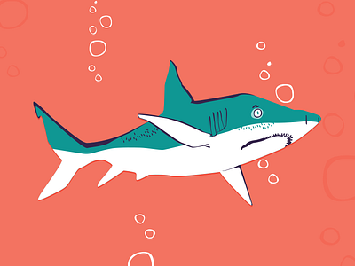 Aquatic Series - Freckles the Shark ai aquatic bubbles character design freckles illustration illustrator shark water