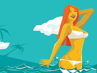 Beachgirl illustrator vector