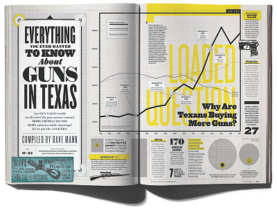 Texas Monthly, April 2016, Guns Special Issue editorial infographics magazine publication