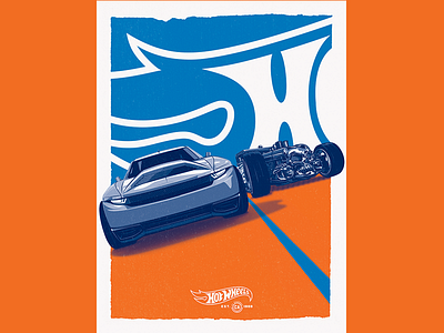 "Est 1968" Poster hot wheels poster screen print typography vector