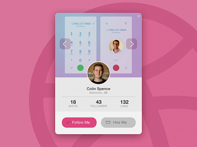 Day 019 - Dribbble Profile Card 019 card colin daily dailyui dribbble edmonton modal profile widget