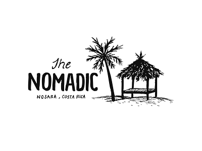 The Nomadic beach hand drawn handcrafted illustration logo mountains type typography