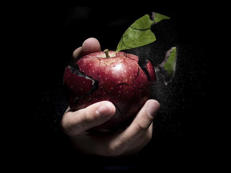 Crumbling Apple apple detail particles photo manipulation photoshop rock texture textures