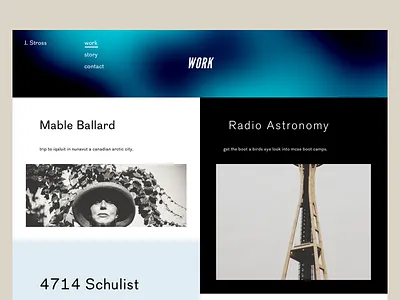L. Stross blog blue gradient minimalism photograhpy portfolio