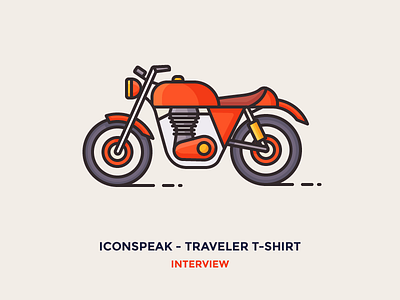 Interview: ICONSPEAK – Traveler t-shirt bike drive explore icon illustration line moto motorbike motorcycle outline speed travel