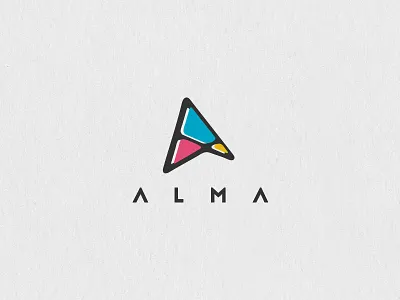 A for Alma (soul) bold clever letter a logo simple