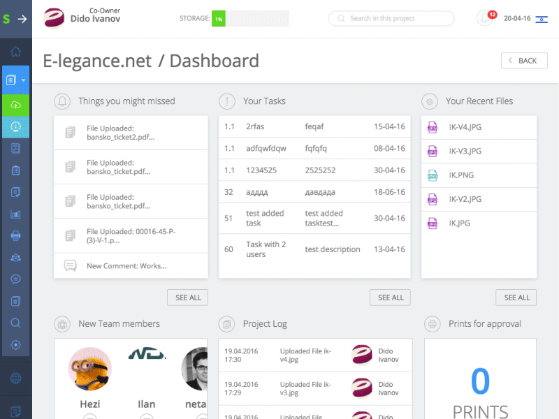 Project Management dashboard animation architecture dashboard flow ui