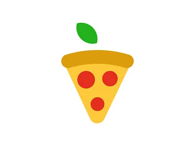 Fresh pizza apple fresh fruit health icon leaf logo mark pizza symbol