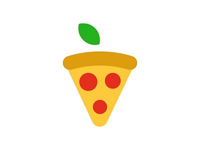 Fresh pizza apple fresh fruit health icon leaf logo mark pizza symbol