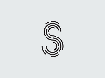 Logo Letter S fingerprint identity labyrinth letter logo minimal redesign s