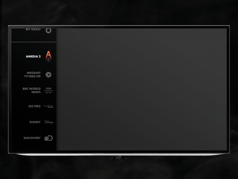 Okko TV Transitions animated channels interface tv