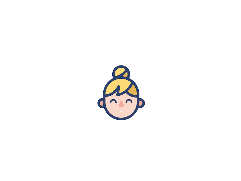 Bouncy Girl 2d animation character flat girl happy jiggle vector