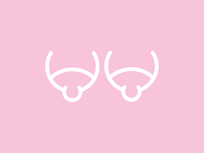 Tit body breast icon logo pink