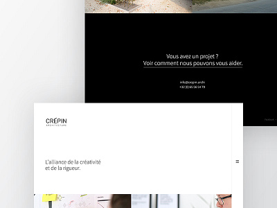 WIP Crepin Architecture architect brand clean elegant minimal personnal portfolio simple webdesign