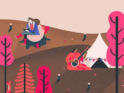 Google Goals #5 reading sitar squirrel tent trees woods