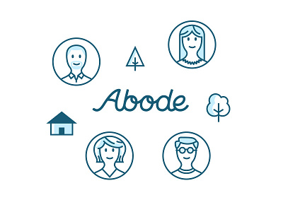 Abode blue illustration