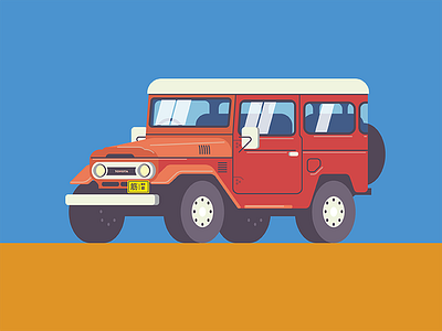 Toyota FJ 40 4x4 car classic fj illustration mark offroad oldschool poster retro suv toyota