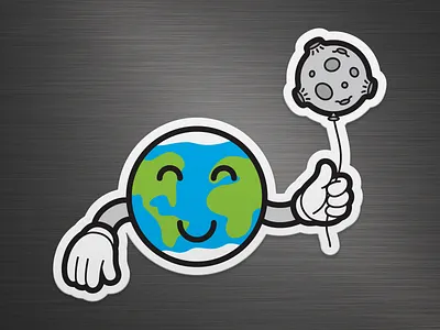 Balluna Magnet balloon cute earth magnet moon space