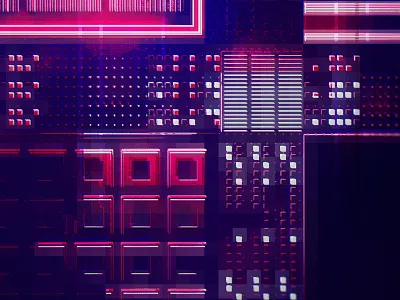 Digital Rust cinema 4d glow microchip neon noise octane photoshop render